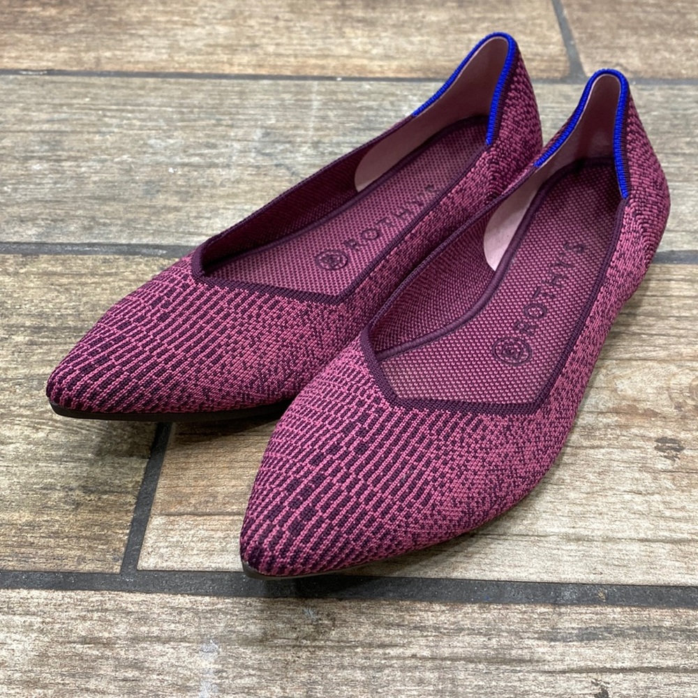 EUC Rothy’s Women’s Retired Print Fig Python The Point Flats